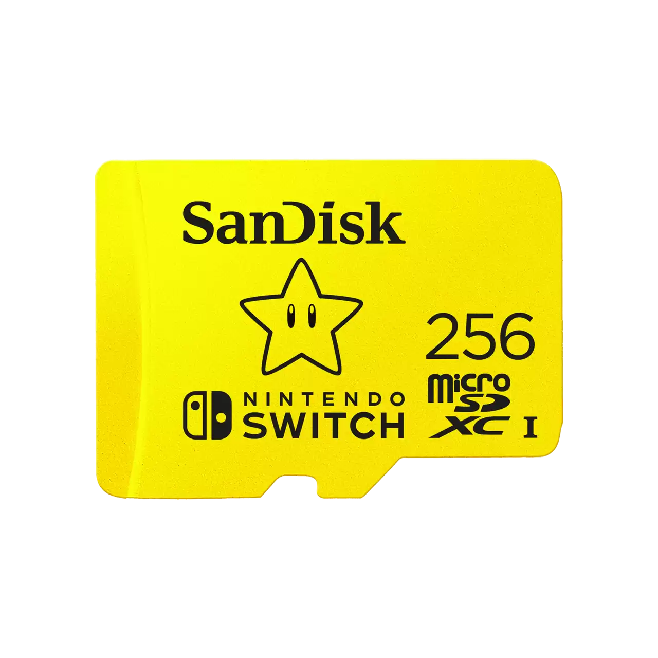 Carte microSDXC sous licence Nintendo® pour Nintendo Switch™ SanDisk 256 Go couleur jaune avec étoile