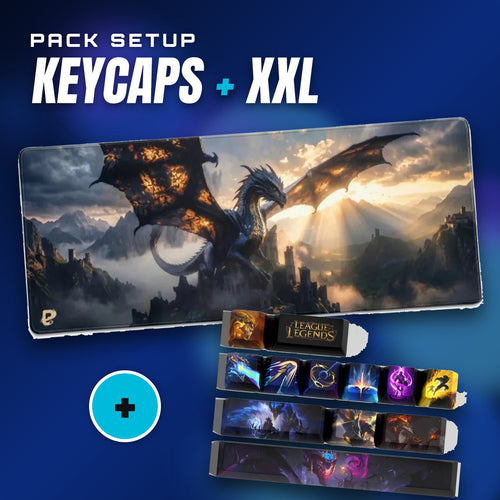 Aurelion Sol-Setup-Set – Aurelion Sol-Keycaps + XXL-Mauspad PopMyPad Drache