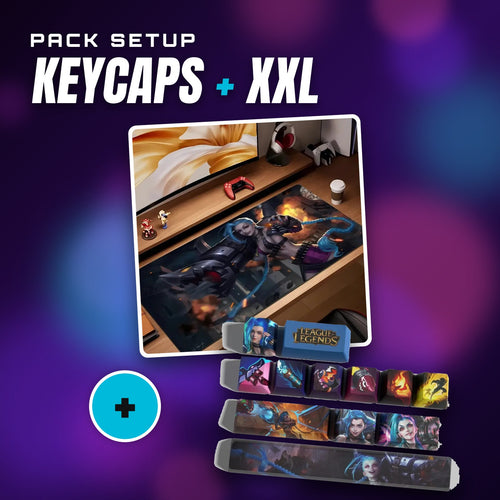 Jinx-Setup-Set – Jinx-Keycaps + Arcane-XXL-Mauspad Jinx & Fishbones