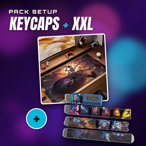 Jinx-Setup-Set – Jinx-Keycaps + Arcane-XXL-Mauspad Superrakete