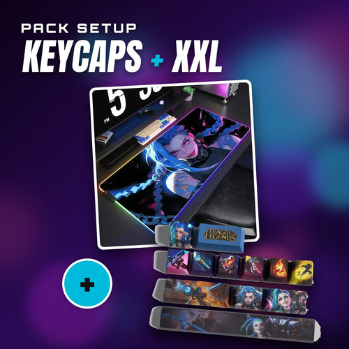 Jinx-Setup-Set – Jinx-Keycaps + XXL-RGB-Mauspad Jinx Arcane