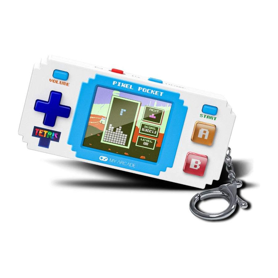 Pixel Pocket Tetris My Arcade, console porte-clés à écran 1,8 pouce, avec son anneau porte-clés