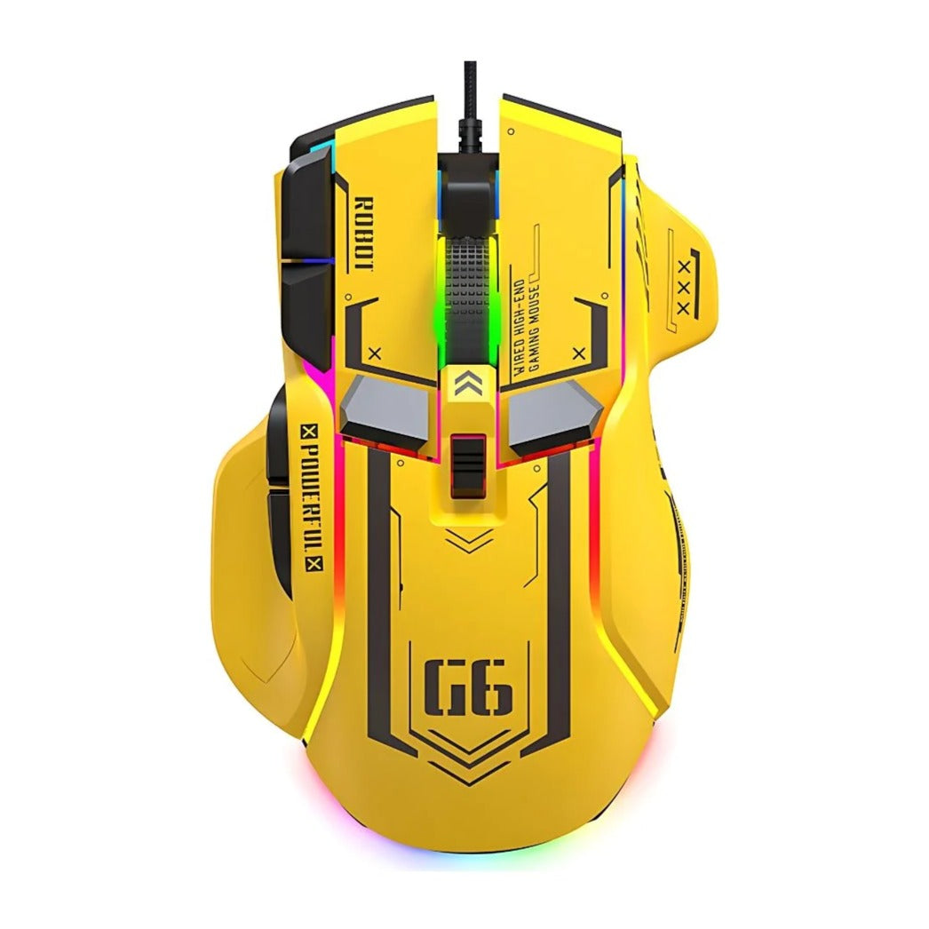 Souris Gaming Mecha Jaune RGB