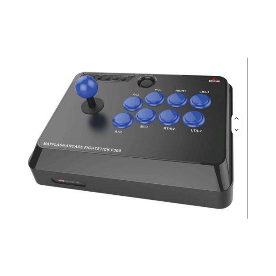 Stick arcade Mayflash F300 en coloris noir, levier et huit boutons de 30 mm