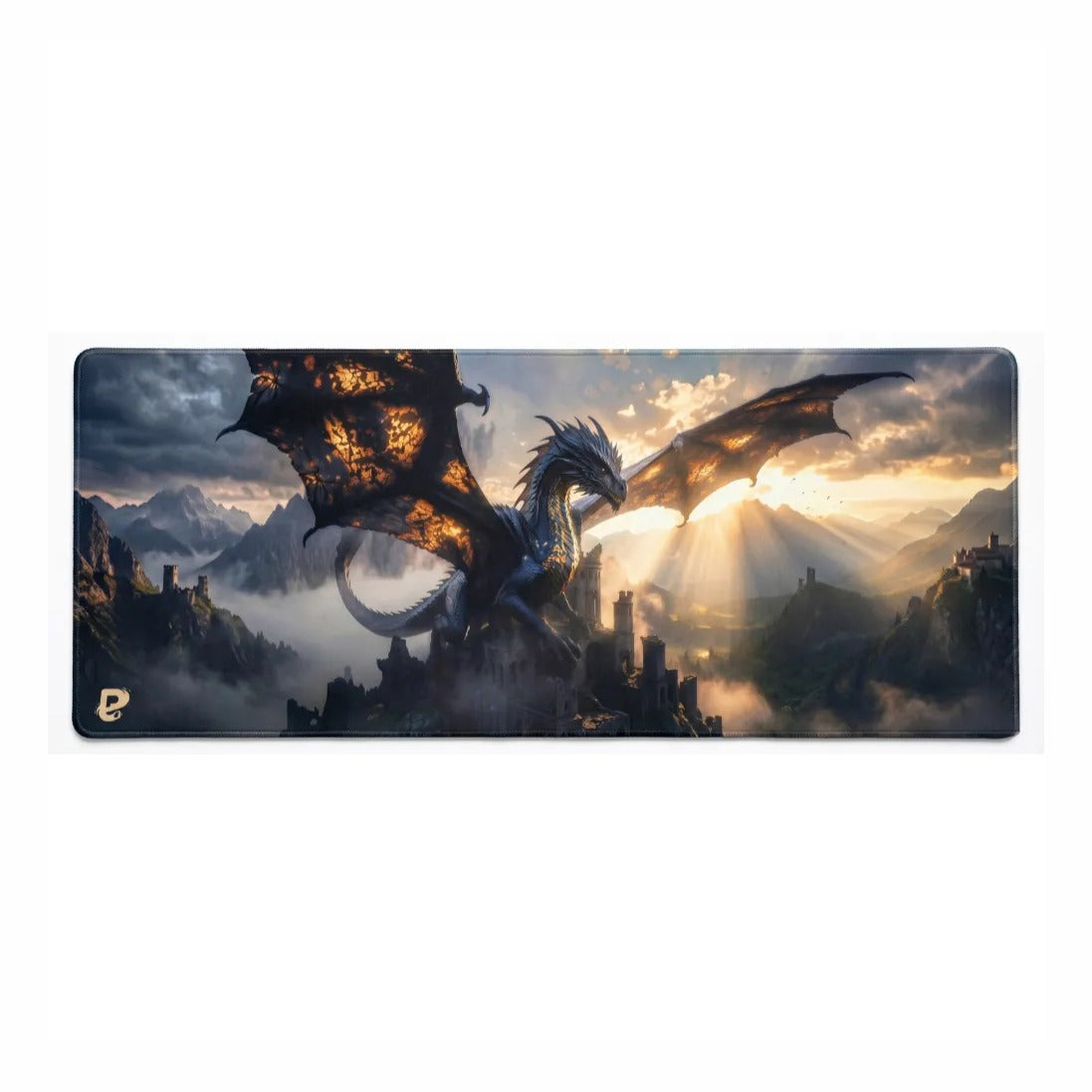 Tapis de souris XXL Dragon PopMyPad, coloris noir et or, visuel principal