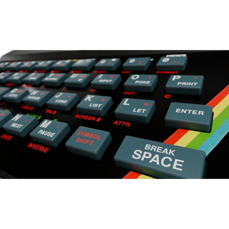 The Spectrum, réplique pleine taille du ZX Spectrum à clavier fonctionnel et 48 jeux intégrés, détail du clavier