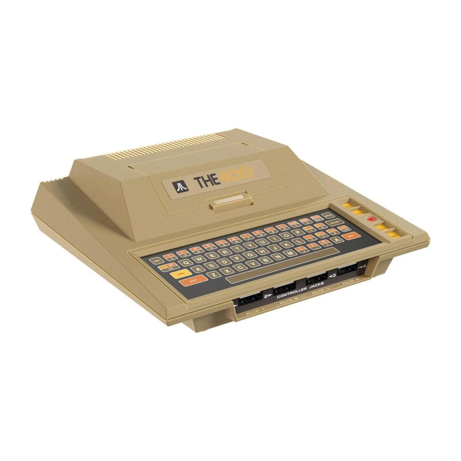 THE400 Mini, réplique en demi-taille de l'ordinateur Atari 400, vue de trois quarts