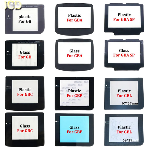 Schutzscheibe für Game Boy, GBC, GBA, GBA SP — Glas oder Kunststoff